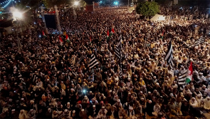 آزادی مارچ کی بارہویں شام کا فضائی منظر 