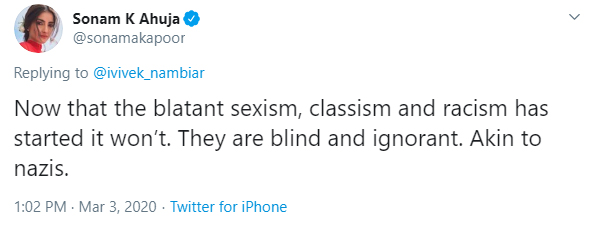 مجھ پر تنقید کرنےوالے اندھے اور جاہل ہیں ، سونم کپور