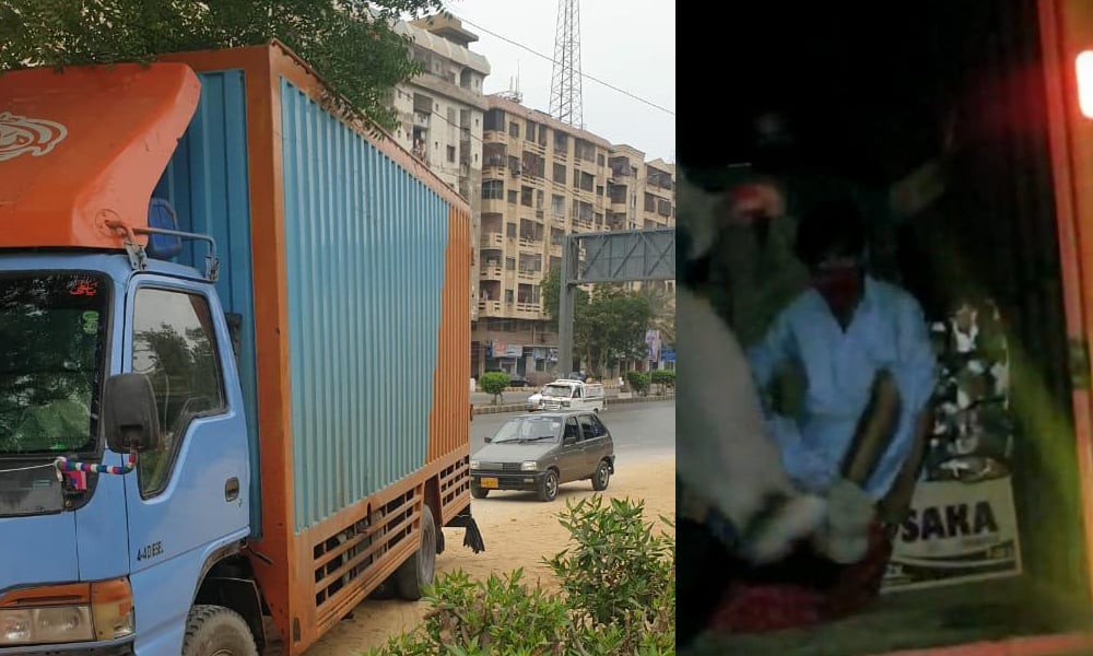کراچی، کنٹینر میں 34 آدمیوں کو مانسہرہ لے جانے کی کوشش ناکام