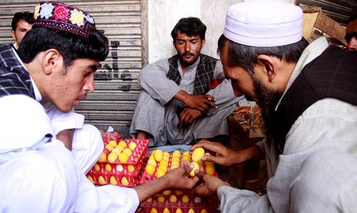 کوئٹہ میں مرغی کے انڈے لڑانے کا روایتی کھیل جاری