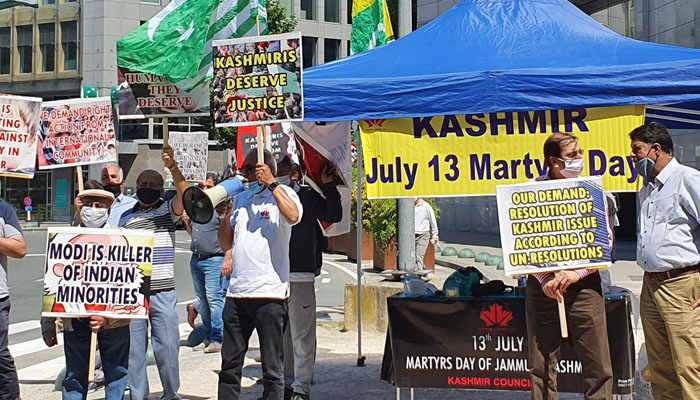 برسلز، بھارتی مظالم کے خلاف پرامن احتجاجی کیمپ کا اہتمام