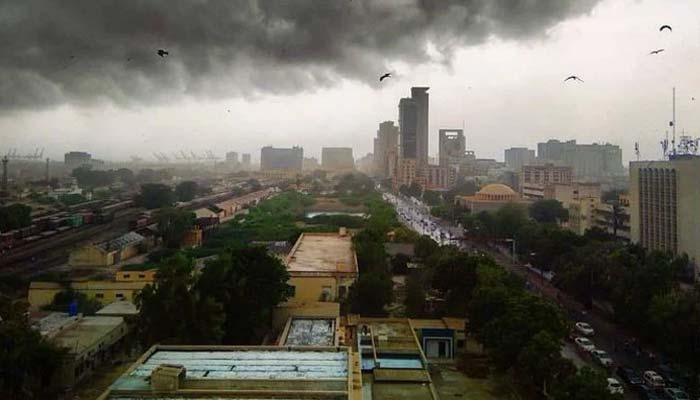 The rain system is located at sea south of Karachi, Meteorological Department said