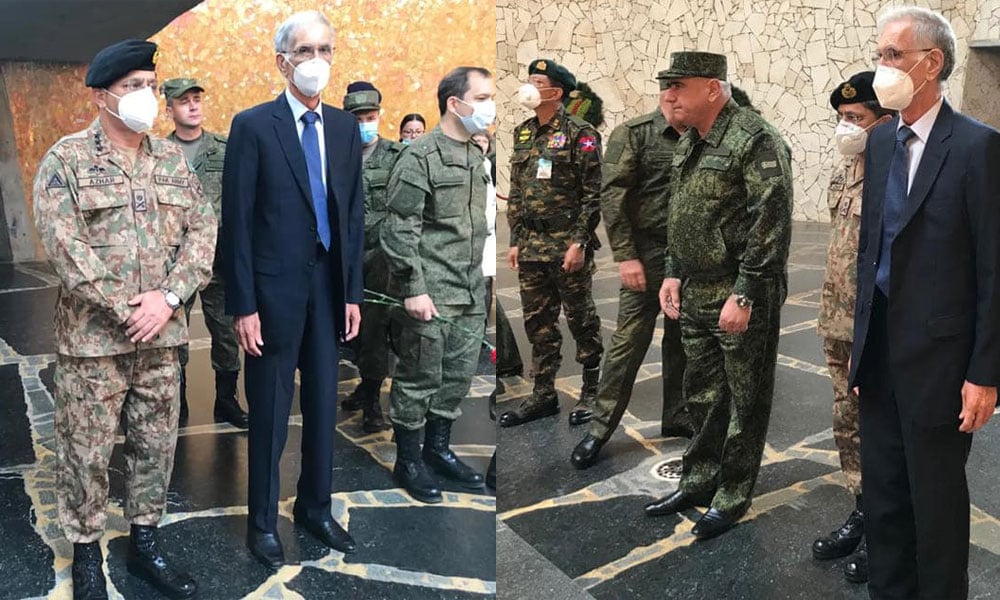 وزیرِ دفاع کا روس میں فوجی مشق کا مشاہدہ