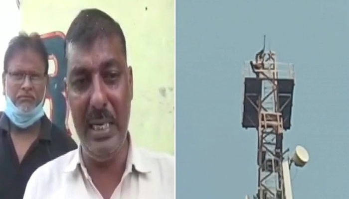  بیوی سے جھگڑنے کے بعد شوہر موبائل ٹاور پر چڑھ گیا