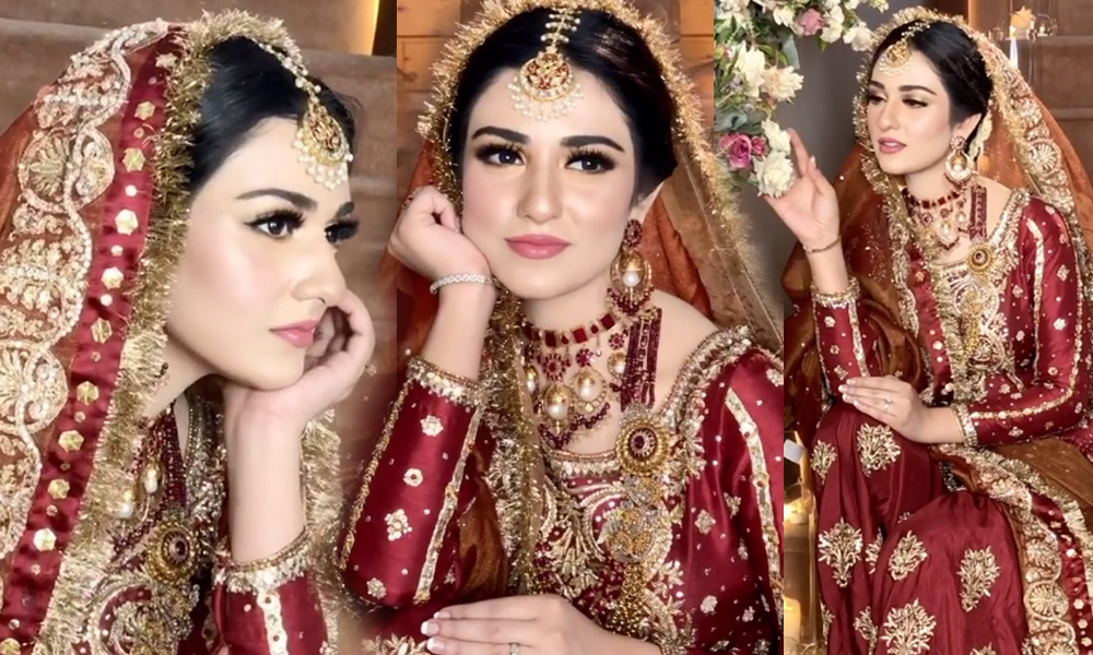 سارہ کے خوبصورت برائیڈل شوٹ کی انٹرنیٹ پر دھوم