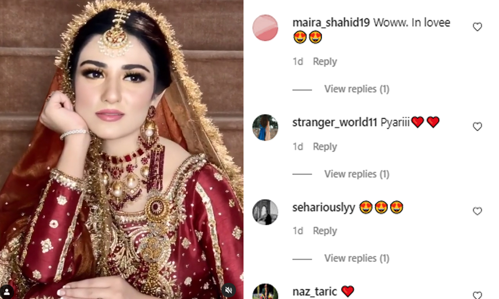 سارہ کے خوبصورت برائیڈل شوٹ کی انٹرنیٹ پر دھوم