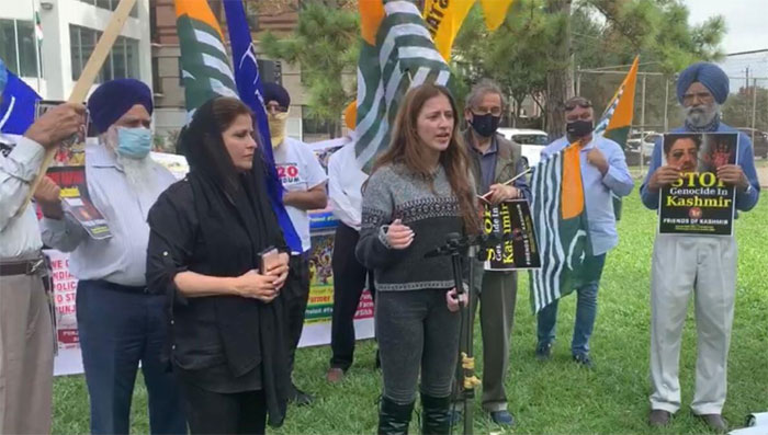 ‎ہیوسٹن میں بھارتی قونصل خانہ پر کشمیریوں اور سکھوں کا احتجاج