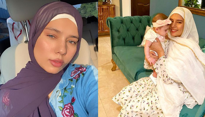 اسلام کی خاطر ماڈلنگ چھوڑنے والی انعم ملک کی بیٹی کیساتھ تصویر مقبول