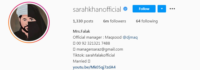 Sarah Khan took to Instagram