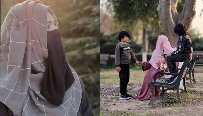 سابقہ اداکارہ سارہ چوہدری کی اپنے بچوں کیساتھ تصویر مقبول