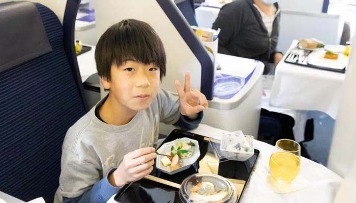  جاپانی ایئر لائن کے گراؤنڈ طیارے میں ڈائننگ کی پیش کش