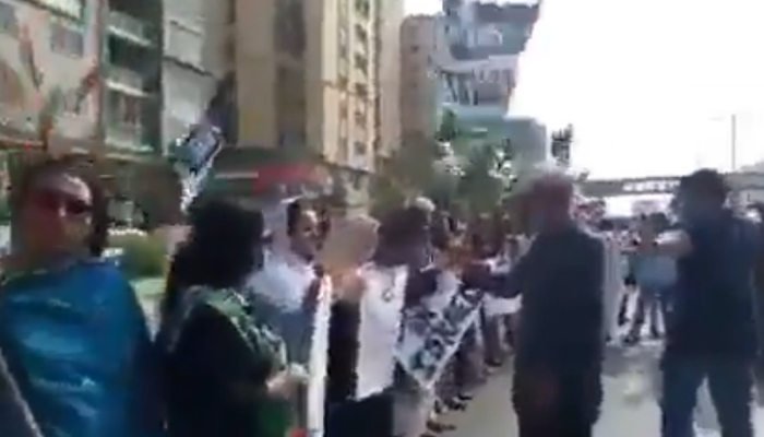 پی ٹی آئی کراچی کا فلسطینیوں کے حق میں احتجاج 