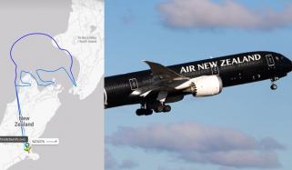 معذور بچوں کیلئے ایئر نیوزی لینڈ کی خصوصی پرواز، فضا میں کیوی کا خاکہ بنایا