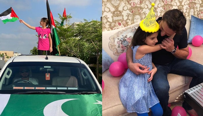 شاہد آفریدی کی بیٹی کا سالگرہ پر فلسطینیوں سے اظہار یکجہتی