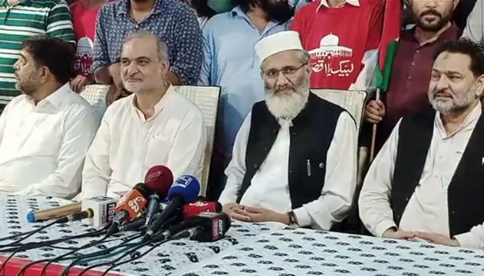 فلسطینیوں کیلئے آج کراچی کے لوگ نکلیں گے: سراج الحق