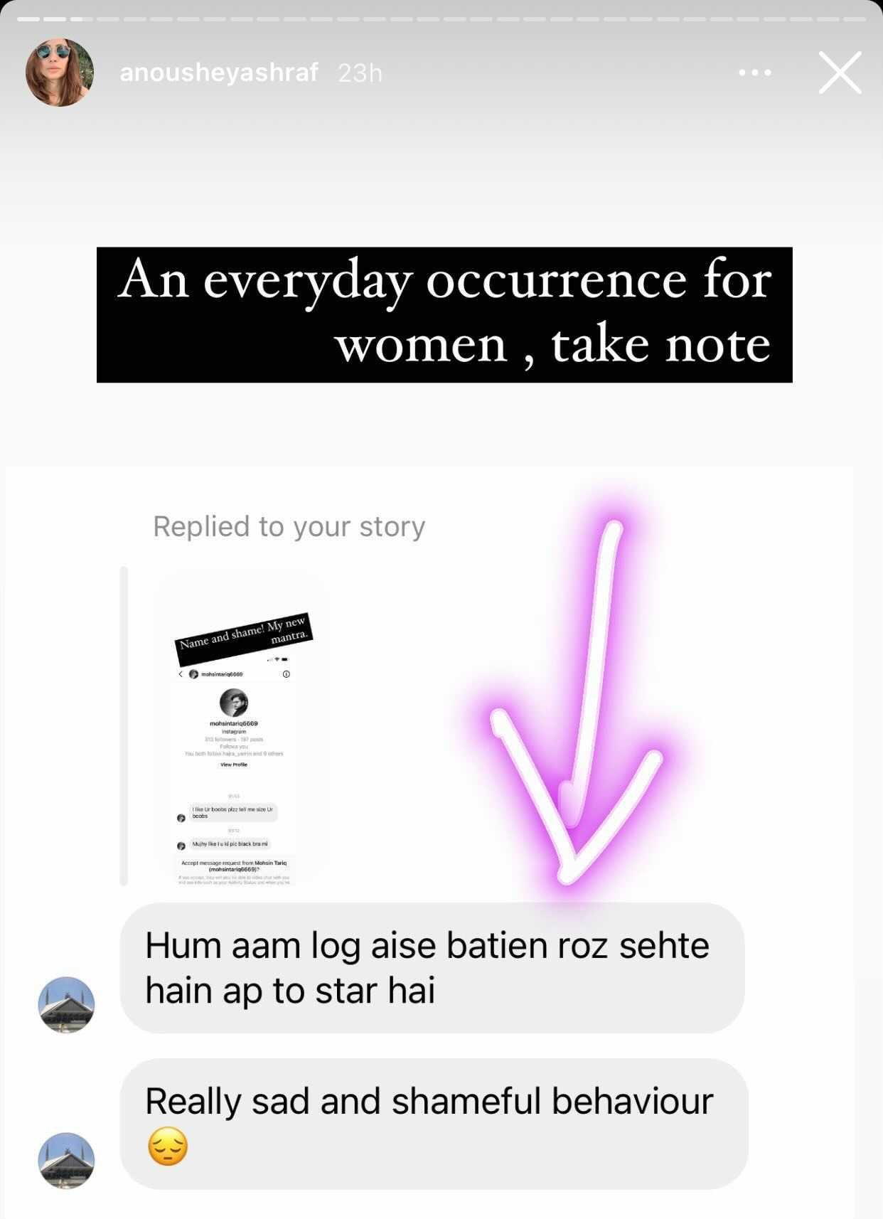 Anoushey Ashraf calls out user for harassing her on social media