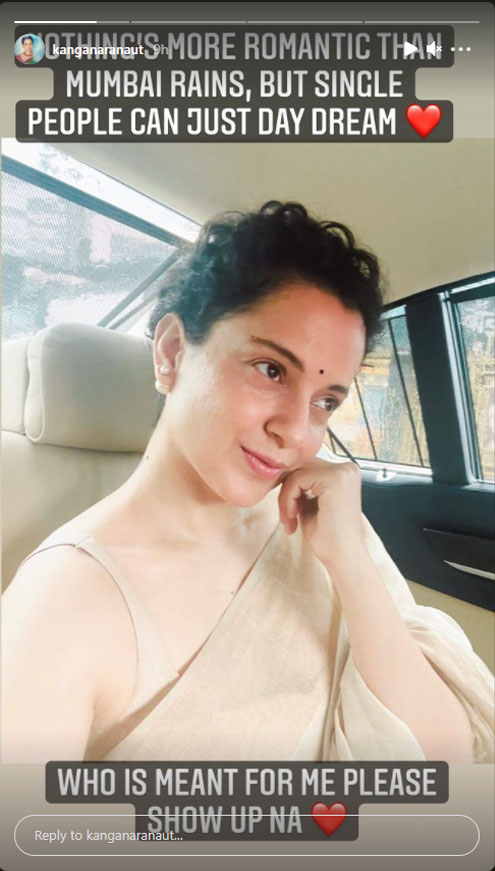 Kangana Ranaut shares a picture romanticizing Mumbai rains