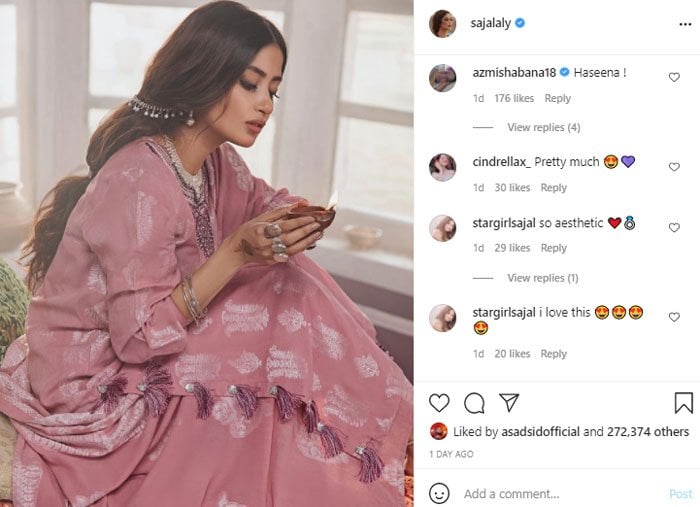 ‘Hai main mar javaan,’ says Shabana Azmi praising Sajal Aly’s glam looks