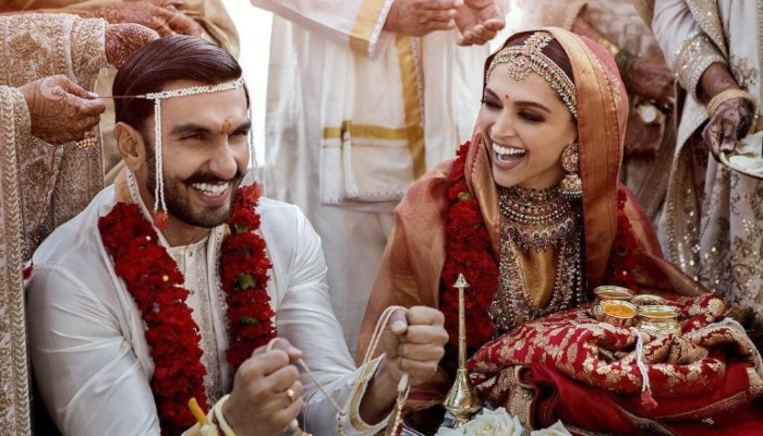 Deepika Padukone and Ranveer Singh raise a toast as newlyweds in