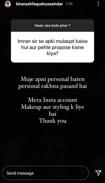 Imran Ashraf’s wife Kiran reveals why they don’t post photos together