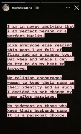 Mansha Pasha is keeping her surname after marriage to Jibran Nasir