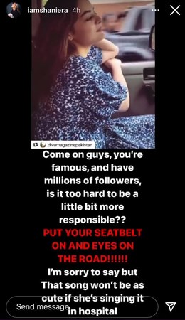 Shaniera Akram calls out Minal Khan for flouting road safety rules