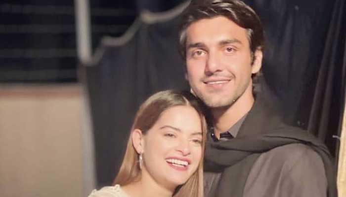 Ahsan Mohsin Ikram takes comfort in Minal Khan as he receives his COVID vaccine
