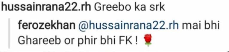 Feroze Khan serves a classy response to a troll for referring to him as ‘Gareebon ka SRK’