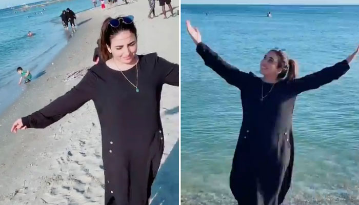 حریم شاہ کا ترکی کے ساحل پر ڈانس، ویڈیو وائرل