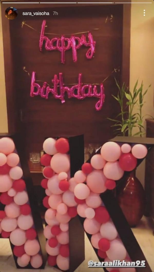 A glimpse inside Sara Ali Khan's pink themed birthday bash with club soda, and group pics