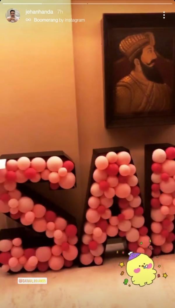 A glimpse inside Sara Ali Khan's pink themed birthday bash with club soda, and group pics