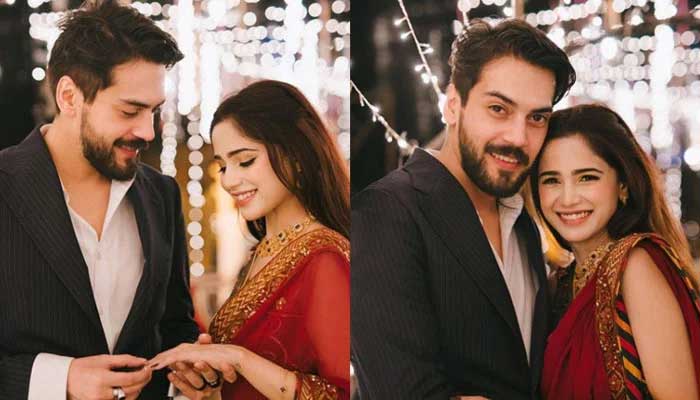 Aima Baig, Shahbaz Shigri share unseen pictures from engagement ceremony 