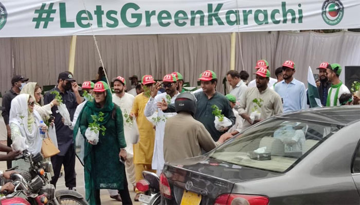 کراچی انصاف ہاؤس میں شجر کاری مہم کا آغاز
