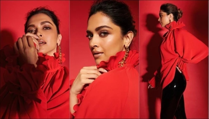 Deepika Padukone looks drop-dead gorgeous in red Chanel top and black pants