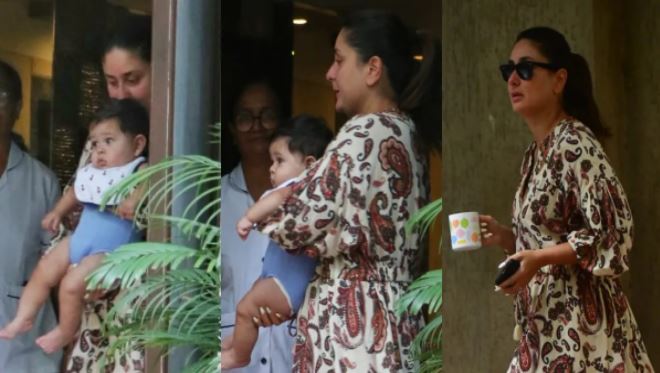 Kareena Kapoor spotted kissing baby Jeh before leaving house: See Photos
