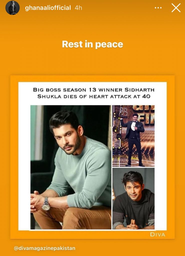 Pakistani celebs express grief over the untimely demise of Bollywood’s Sidharth Shukla