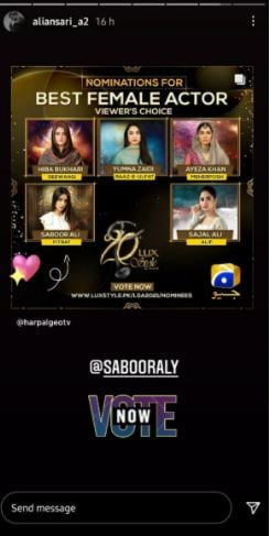 Lux Style Awards 2021: Ali Ansari congratulates Saboor Aly for ‘Fitrat' nomination
