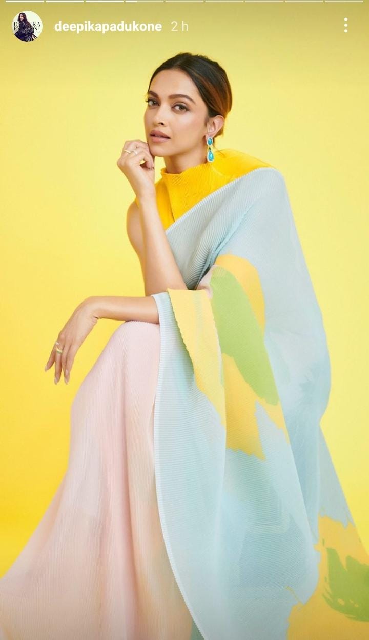 Deepika Padukone stuns fans in yellow saree, looks ethereal in latest snaps
