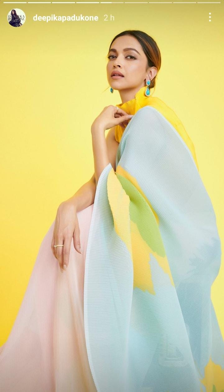 Deepika Padukone stuns fans in yellow saree, looks ethereal in latest snaps