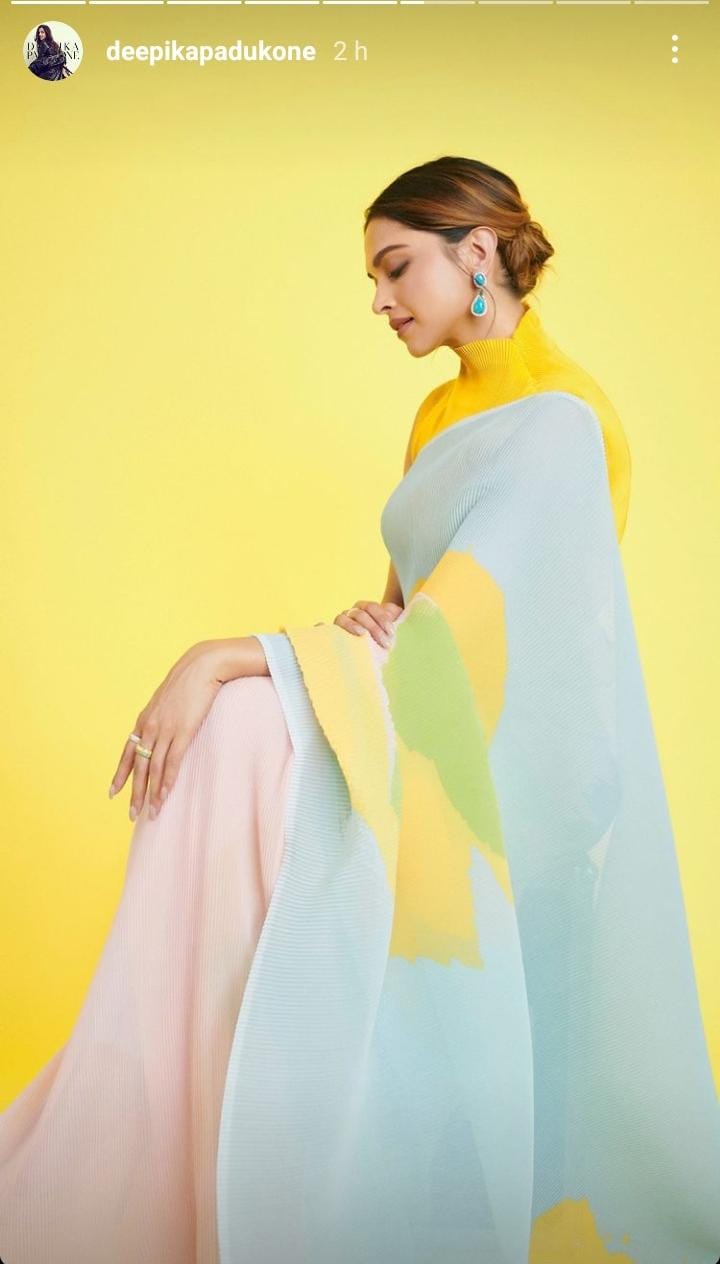 Deepika Padukone stuns fans in yellow saree, looks ethereal in latest snaps