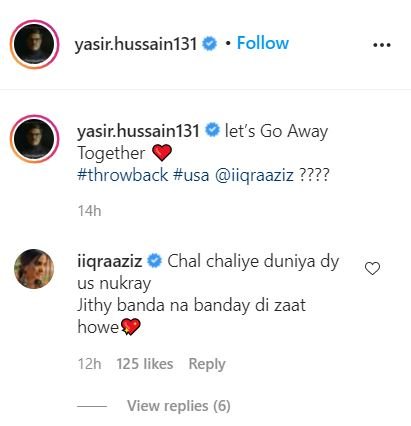 Yasir Hussain asks Iqra Aziz for a romantic getaway, 'Let’s Go Away Together’