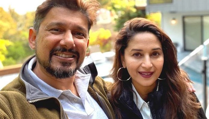 Madhuri Dixit, husband Shriram Nene smile together for picture perfect snap