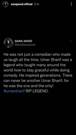 Celebrities mourn loss of comedy legend Umer Sharif, bid tearful farewell to memorable era