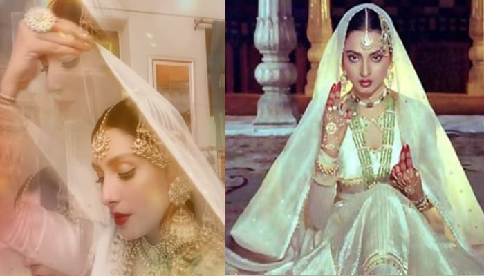 Ayeza Khan recreates Bollywood actress Rekha’s iconic look