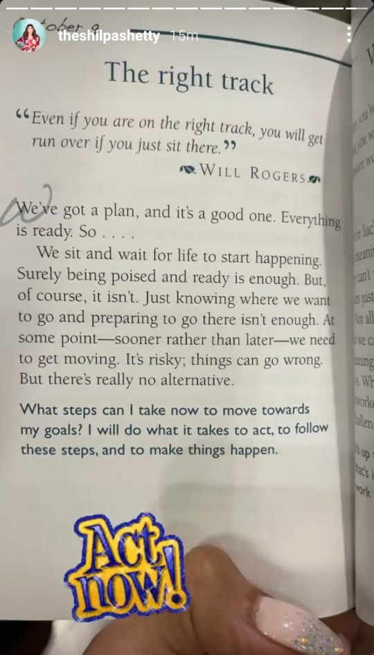 Shilpa Shetty utters words of wisdom in latest post: ‘ We need to get moving’