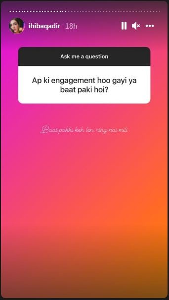 Hiba Bukhari hints at engagement, shares mystery man is ‘famous’