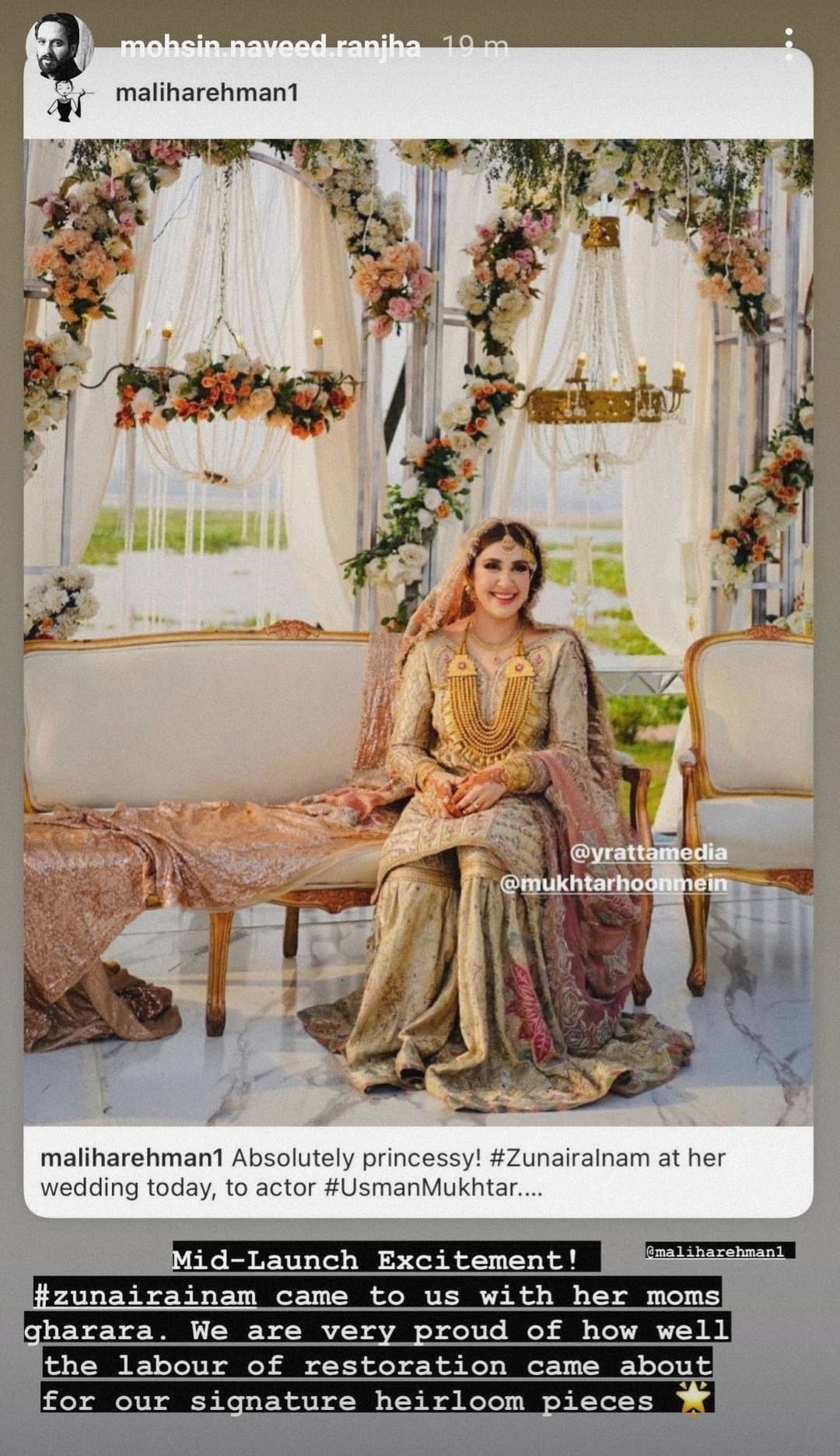 In Pictures: A glimpse into Usman Mukhtar  & Zunaira Inaam’s dreamy wedding