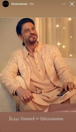 شاہ رخ خان نے دیوالی کےاشتہار کیلئے پاکستانی ڈیزائنر کا جوڑا پہن لیا