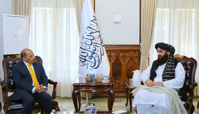 افغان وزیر خارجہ امیر متقی کی پاکستانی سفیر منصور احمد سے ملاقات