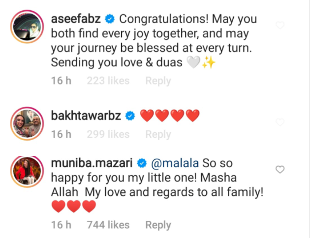 Celebrities across the globe congratulate Malala on tying the knot